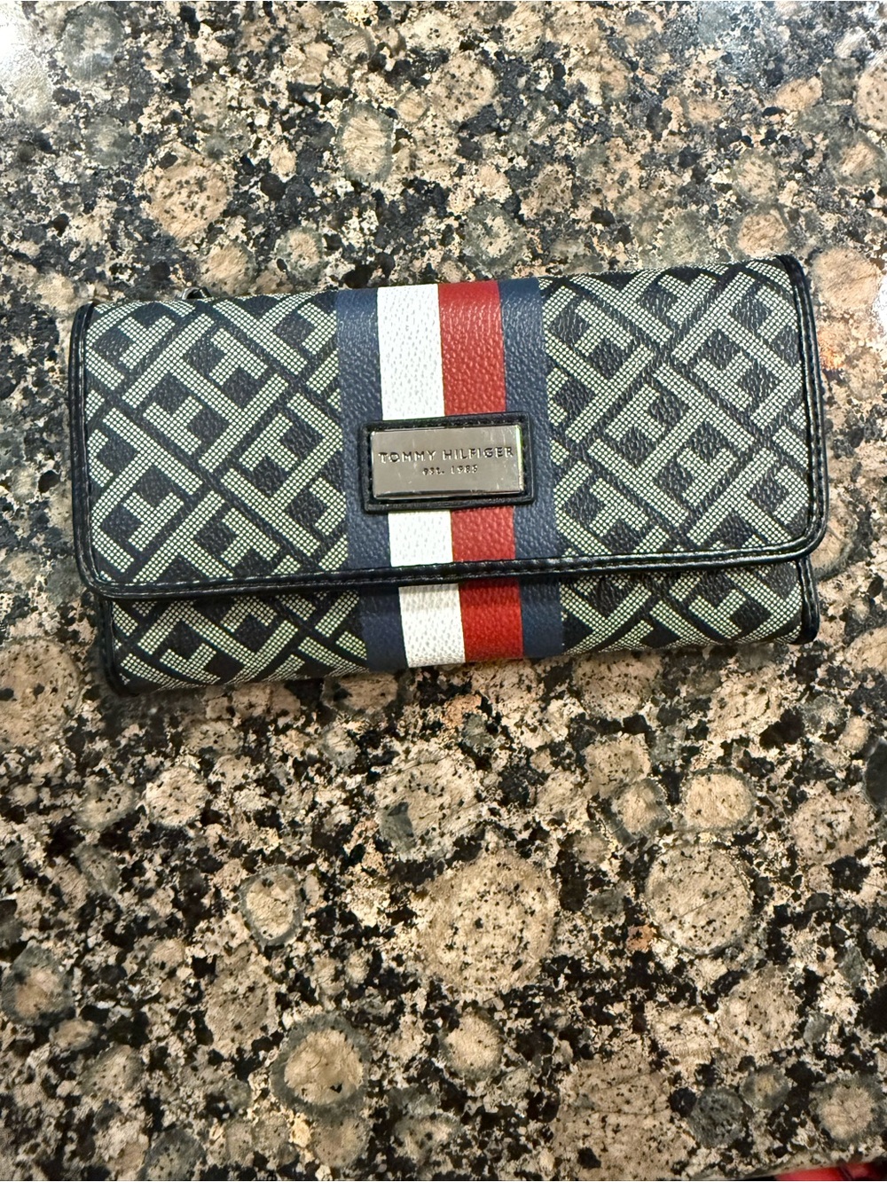 Tommy Hilfiger Navy, White & Red Signature Stripe Wallet